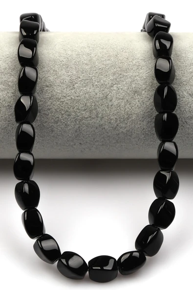 Siyah Akik Doğaltaş Dizi 8 x 11 mm Burgu Kesim - Resim 2