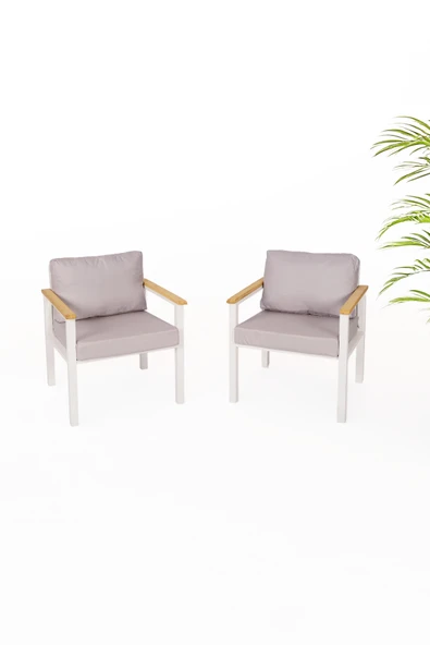 NEOKAS  Balkon Mobilyası, Bahçe Takımı, 2 Tekli Koltuk, Kafe Koltuğu, Bekleme Alanı Koltuğu ürün görseli