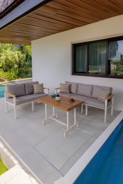 NEOKAS  Bahçe Takımı, Balkon Mobilyası, 2+3+Masa, Kafe Koltuğu, Minimalist Tasarım ürün görseli