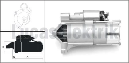 Psa Mars Motoru 12v 1.6kw Citroen Berlingo C4 C5 C8 Ds4 Ds5 Jumper Jumpy Xsara 1.9 D 2.0 Hdi 99>11 Partn - Lucas Les0187 ürün görseli