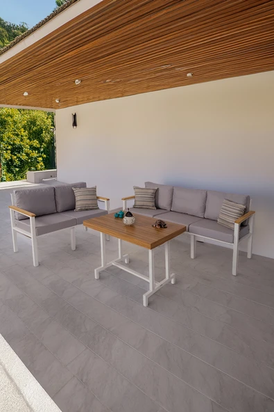 NEOKAS  Bahçe Takımı, Balkon Mobilyası, 2+3+Masa, Kafe Koltuğu, Minimalist Tasarım ürün görseli