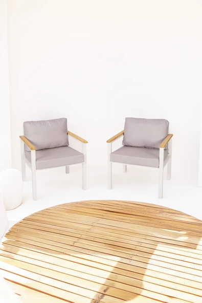 NEOKAS  Balkon Mobilyası, Bahçe Takımı, 2 Tekli Koltuk, Kafe Koltuğu, Bekleme Alanı Koltuğu - Resim 3