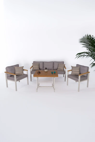 NEOKAS  Bahçe Takımı, Balkon Mobilyası, 1+1+3+Masa, Kafe Koltuğu, Bekleme Alanı Koltuğu - Resim 4