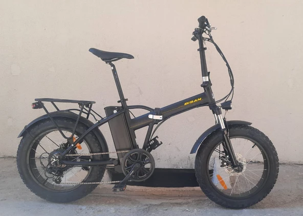 Bisan E-Folding F2 Elektrikli Katlanır Bisiklet (Siyah-Sarı) - Resim 4