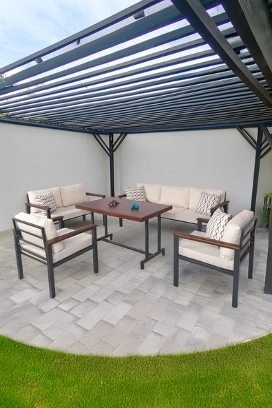 NEOKAS Metal Bahçe Takımı, Balkon Seti, Kafe Koltuğu, Bekleme Alanı Koltuğu, Oturma Grubu 1 + 1 + 2 + 3 + M ürün görseli