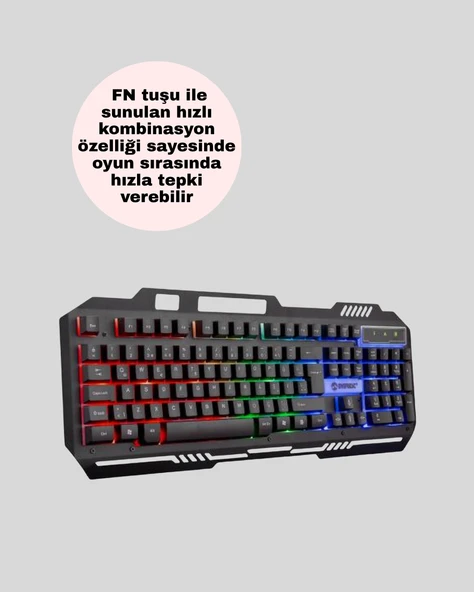 Gaming Klavye ve Mouse Seti PG8018 – Dayanıklı Tuşlar, Hızlı Komut - 5