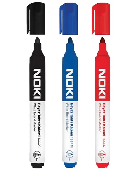 Noki Beyaz Tahta Kalemi 3lü Set Kırmızı Mavi Siyah 1664