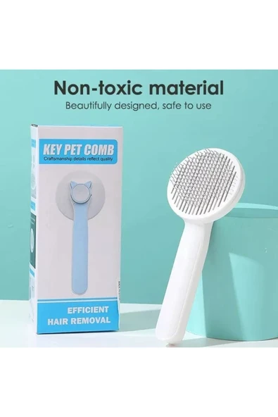 Key Pet Comb Kulaklı Lüx Basmalı Evcil Hayvan Tarağı - 2