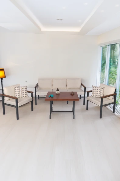 NEOKAS Metal Bahçe Takımı, Balkon Seti, Kafe Koltuğu, Bekleme Alanı Koltuğu,  1 + 1 + 3 + M ürün görseli