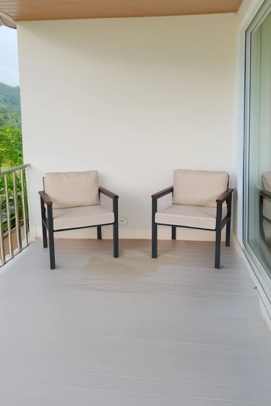 NEOKAS Balkon Mobilyası, Metal Oturma Grubu, Balkon Seti, Kafe Koltuğu, Teras Takımı, 2 Tekli Koltuk - Resim 2