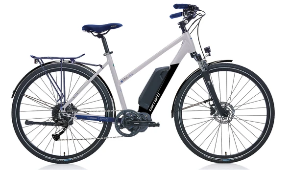 Carraro E-Time Venüs 28 Hd Elektrikli Bisiklet (Mat Gümüş Siyah Koyu Mavi) ürün görseli 1