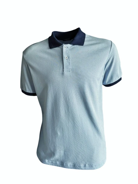 Polo Yaka T-shirt - Mavi ürün görseli