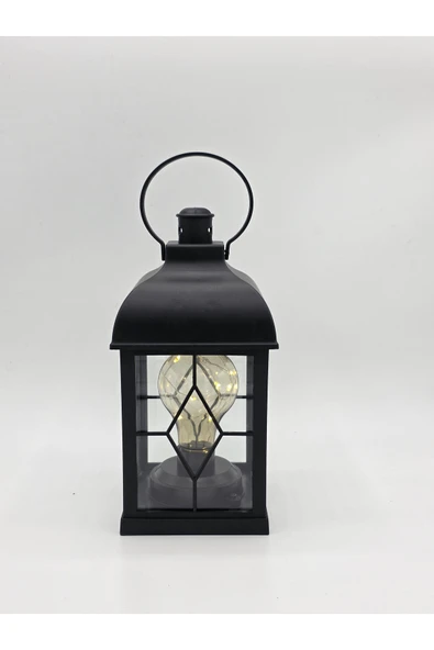 Furkan Dekoratif Pilli Led Mumlu Kandil Asılabilir Fener 10 x 22 cm - Resim 2