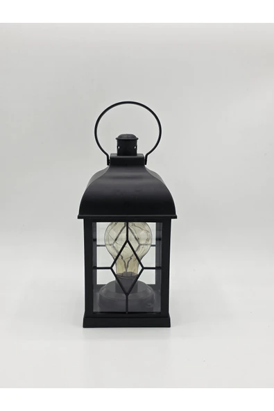 Furkan Dekoratif Pilli Led Mumlu Kandil Asılabilir Fener 10 x 22 cm - Resim 3