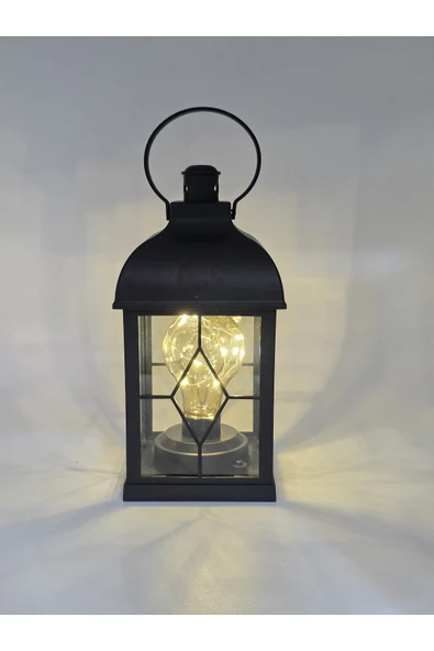 Furkan Dekoratif Pilli Led Mumlu Kandil Asılabilir Fener 10 x 22 cm ürün görseli 1