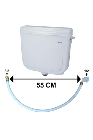 Visam Deniz2000 Rezarvuar Bağlantı Hortumu 3/8*1/2 (55 CM)-Orjinal ürün-Montajı kolay - 2