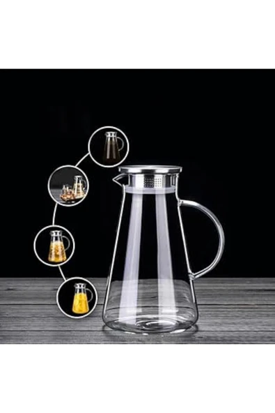 Bycomo Borosilikat Düz Cam Sürahi - 1800 ML ürün görseli 1