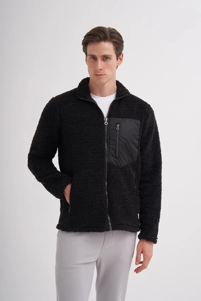 Cazador Shadow Regular Fit Kürklü Dik Yaka Sweat Hırka-50960 - 2