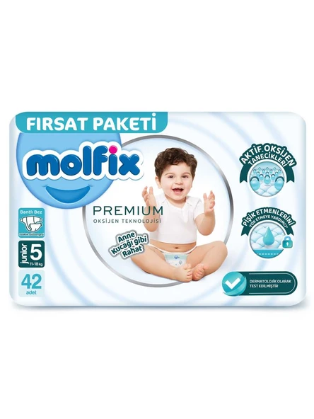 Molfix Premium Bebek Bezi Fırsat Paketi 5 Beden 1118 Kg 42 Adet ürün görseli