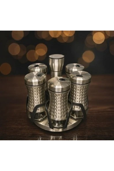 Tekbir DÖNER STANDLI BAHARAT TAKIMI 7 PARÇA -İNOX - Resim 2