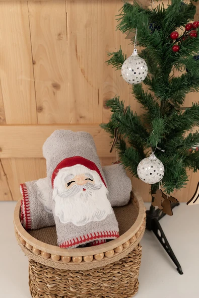 Pamuklu 2'li 45x70 cm Nakışlı Desenli Hediyelik Havlu Seti Baveno - Resim 7