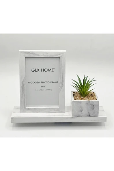 Galaxy HOME DEKORATİF AHŞAP ÇİÇEKLİ MASA RESİM ÇERÇEVESİ KREM ürün görseli 1