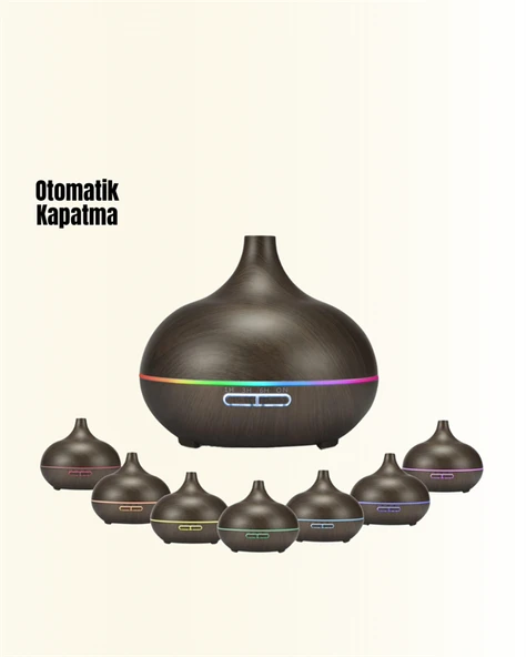 Sessiz Çalışan Aromaterapi Difüzörü – 4 Zaman Ayarlı, 7 Renkli Işık Seçeneği - 4