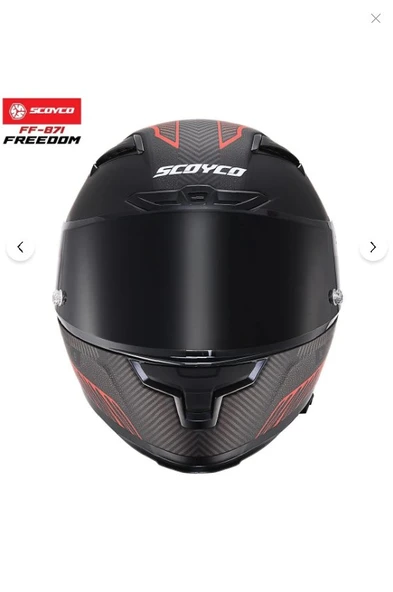 Scoyco FF-871 FREEDOM GÜNEŞ VİZÖRLÜ KAPALI KASK (SİYAH CAMLI) - Resim 2
