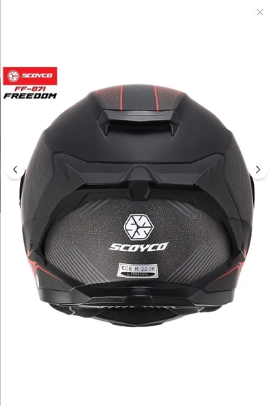 Scoyco FF-871 FREEDOM GÜNEŞ VİZÖRLÜ KAPALI KASK (SİYAH CAMLI) - Resim 4