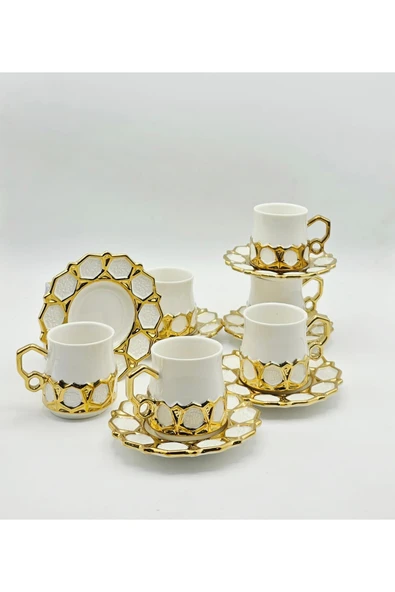 Tekbir PETEK GOLD PORSELEN KAHVE FİNCAN 12 Parça & 6 Kişilik ürün görseli 1