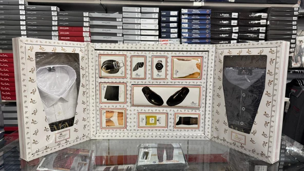 İmaj 03017 Lüks Damatlık 11 Parça Çeyiz Gömlek Pijama Saat Set - 12