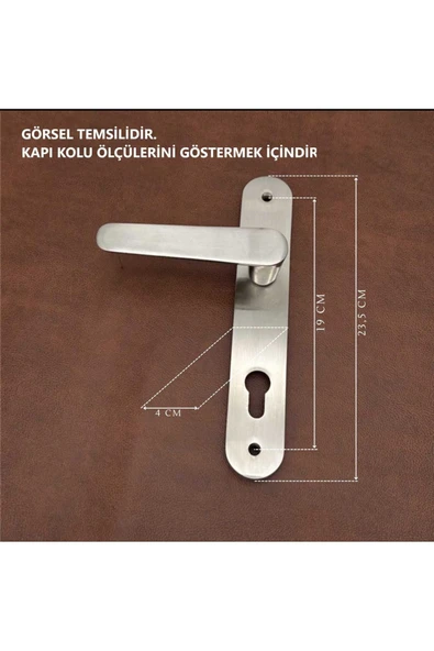 Kaira Mat Siyah Zamak Yale Çelik Kapı Kolu Sol Basar + Kumru iKapı Tokmağı Ve Alt Rozeti - Resim 2