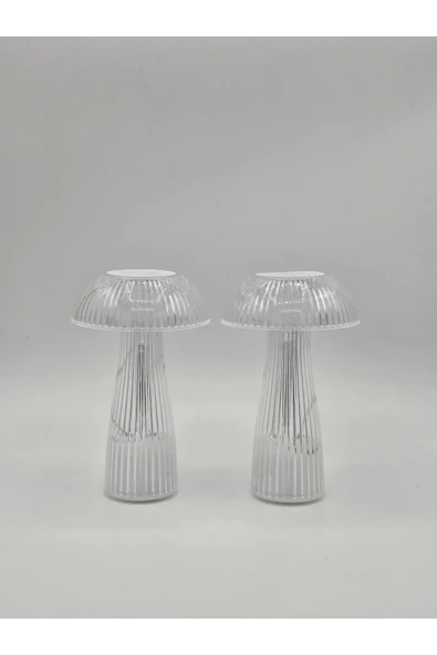 Furkan 2 Lİ DEKORATİF MANTAR LEDLİ MUM 16 x 10 cm - Resim 3