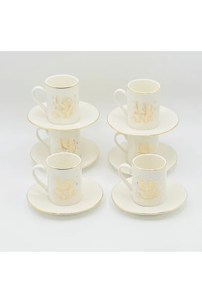 turzuccaciye DNZART COLLECTION AĞAÇ MODELİ PORSELEN KAHVE FİNCAN TAKIMI ürün görseli 1