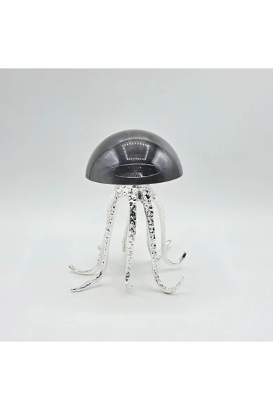 Furkan Dekoratif Metal Ayaklı Füme Kristal Cam Ahtapot Obje Küçük ürün görseli 1