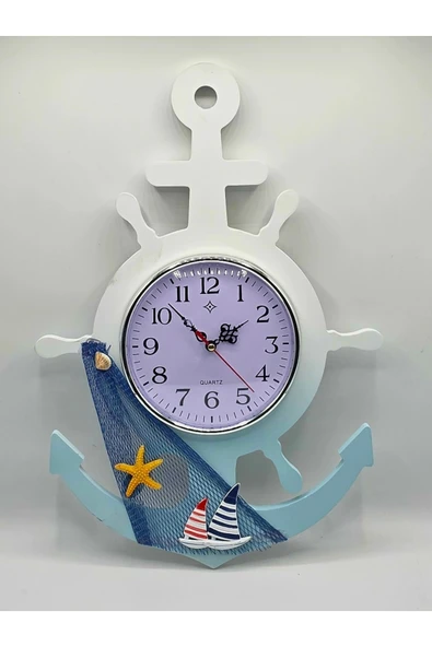 Galaxy AHŞAP DEKORATİF ÇAPALI DÜMEN DUVAR SAATİ 45 cm x 31 cm ürün görseli 1