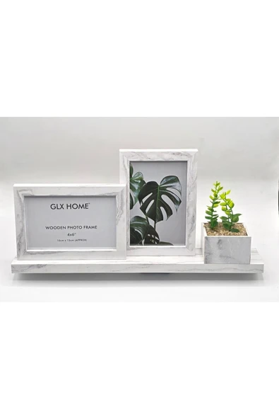 Galaxy HOME DEKORATİF AHŞAP ÇİÇEKLİ 2'Lİ MASA RESİM ÇERÇEVESİ KREM ürün görseli 1