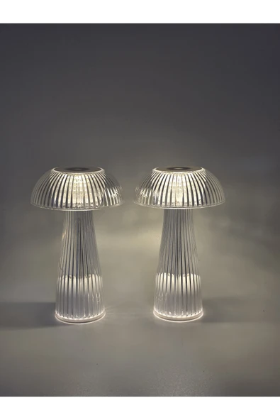 Furkan 2 Lİ DEKORATİF MANTAR LEDLİ MUM 16 x 10 cm ürün görseli 1