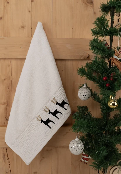 Pamuklu 2'li 45x70 cm Nakışlı Desenli Hediyelik Havlu Seti Baveno - Resim 4