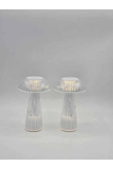 Furkan 2 Lİ DEKORATİF MANTAR LEDLİ MUM 16 x 10 cm - Resim 2