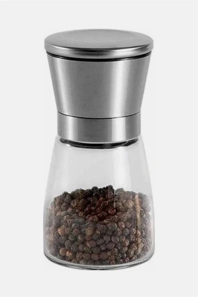 Furkan Cam Hazneli Çelik Kapaklı Tuz-Biber Değirmeni 13 cm ürün görseli