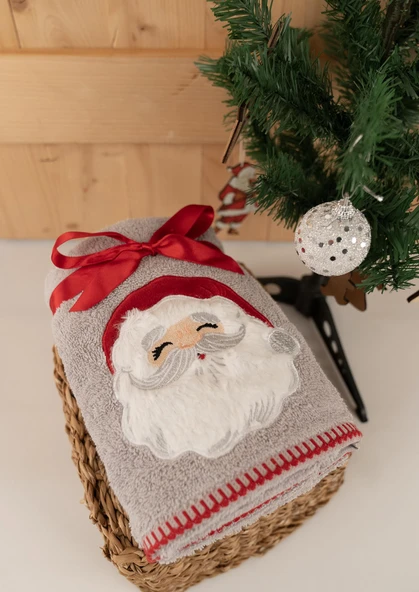 Pamuklu 2'li 45x70 cm Nakışlı Desenli Hediyelik Havlu Seti Baveno - Resim 6