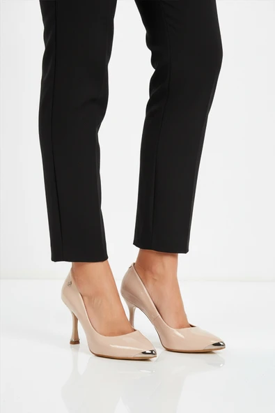 Pierre Cardin Bej Rugan Kadın İnce Topuklu Ayakkabı PC-55118 Z