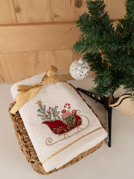 Pamuklu 2'li 45x70 cm Nakışlı Desenli Hediyelik Havlu Seti Baveno - Resim 10