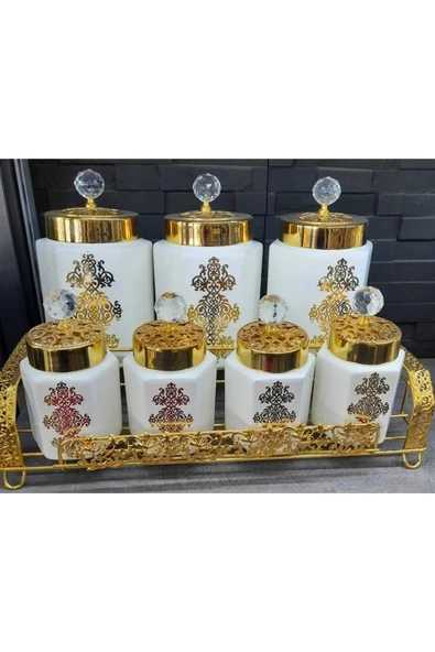 İnter İNTERLİFE LÜX PORSELEN 7 Li BAHARAT TAKIMI OTTOMAN ürün görseli 1