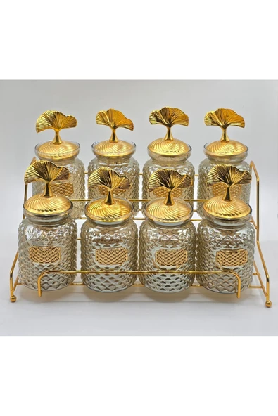 İnter İNTERLİFE LÜX CAM 8 Li BAHARAT TAKIMI STANDLI ürün görseli 1