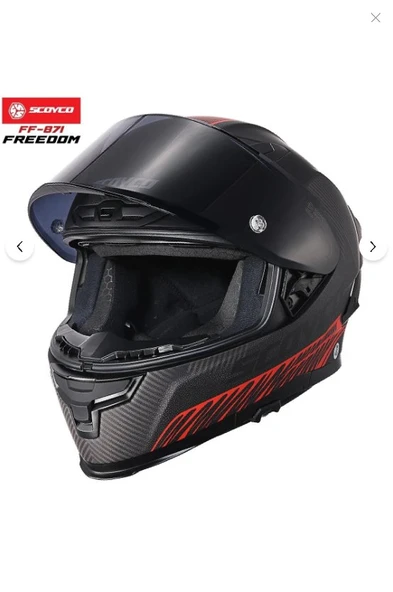 Scoyco FF-871 FREEDOM GÜNEŞ VİZÖRLÜ KAPALI KASK (SİYAH CAMLI) - Resim 6