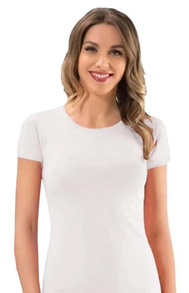 Kadın Kısa Kol Tişört - Kota 6022