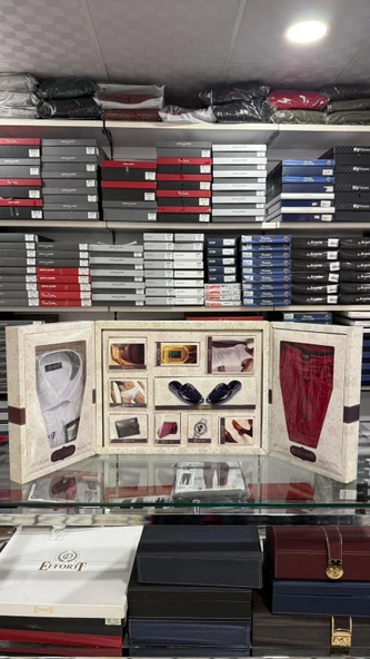 Effort 01 Lüks Damatlık 11 Parça Çeyiz Gömlek Pijama Çamaşır Saat Set