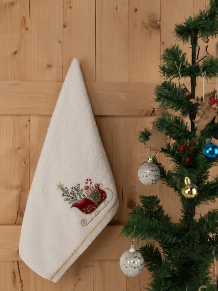 Pamuklu 2'li 45x70 cm Nakışlı Desenli Hediyelik Havlu Seti Baveno - Resim 12